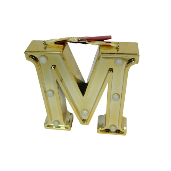 Ganz Led Light Up Marquee Initial Ornaments Letters – Gold/M - Picture 2 of 2